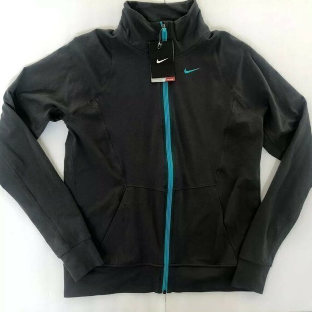 Nike Womens Full zip Jacket Meduim Sports Charcoa
